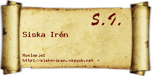 Siska Irén névjegykártya
